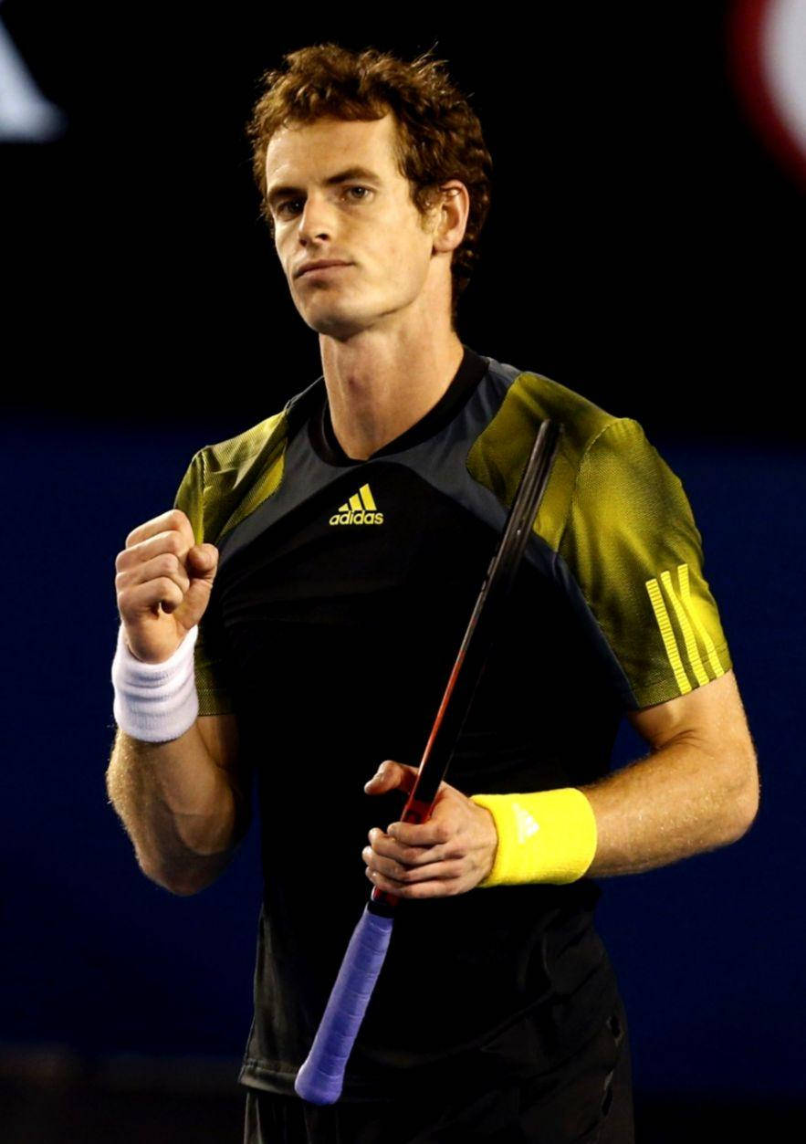 Andy Murray In Black And Yellow Outfit Wallpaper