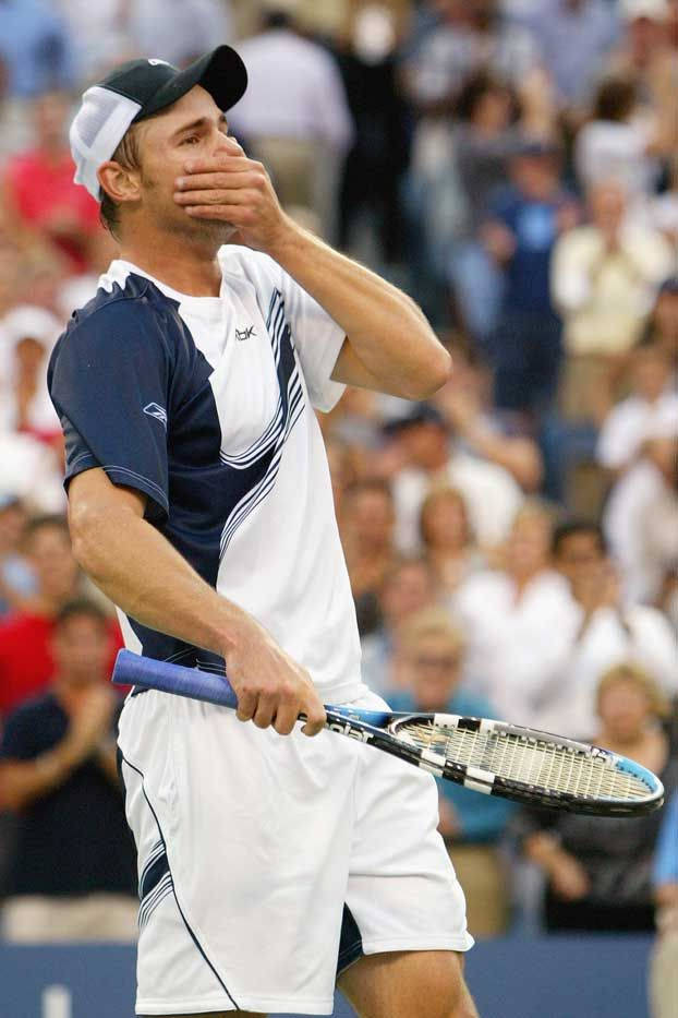 Andy Roddick Surprised Expression During A Match Wallpaper