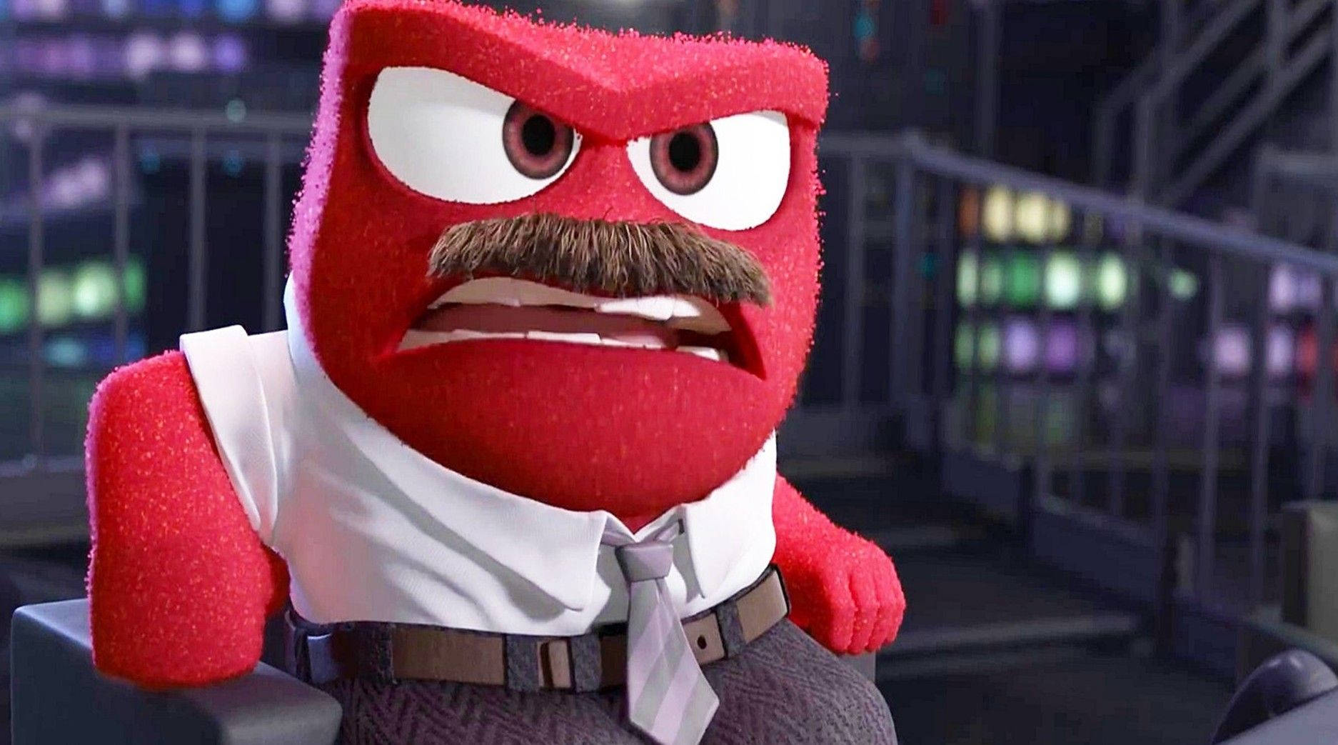 Anger Inside Out Mustache Wallpaper