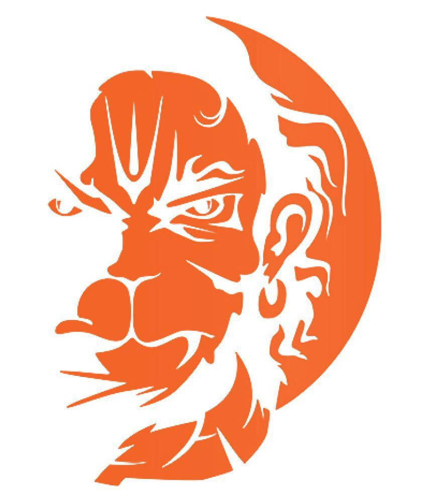 Angry Hanuman Face Outline Wallpaper