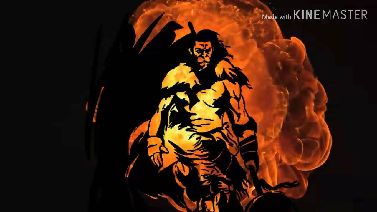 Angry Hanuman Fiery Artwork Wallpaper