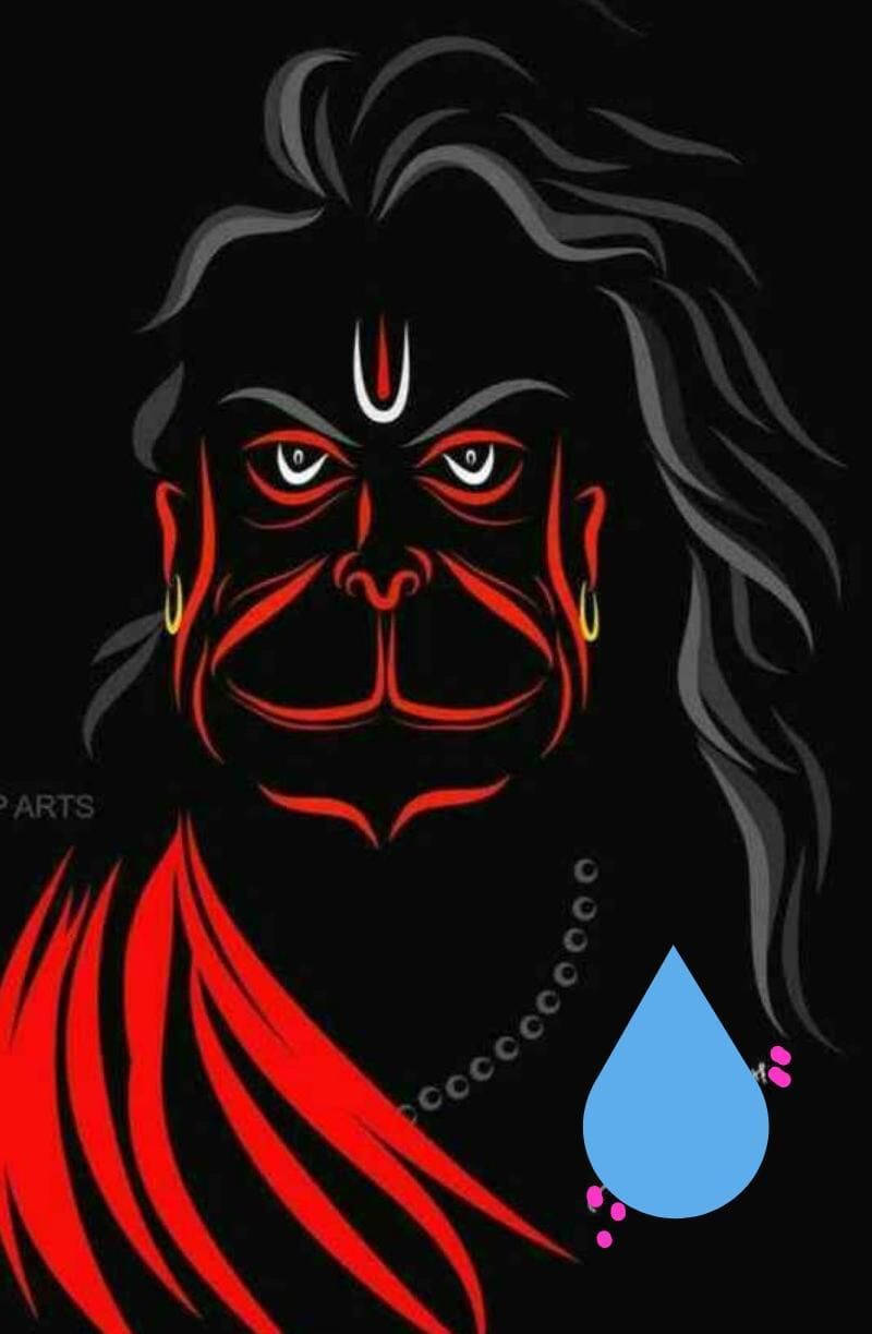 Angry Hanuman Vector Art Wallpaper