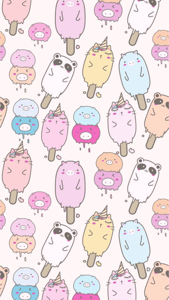 Animal Ice Cream Girly Iphone Wallpaper