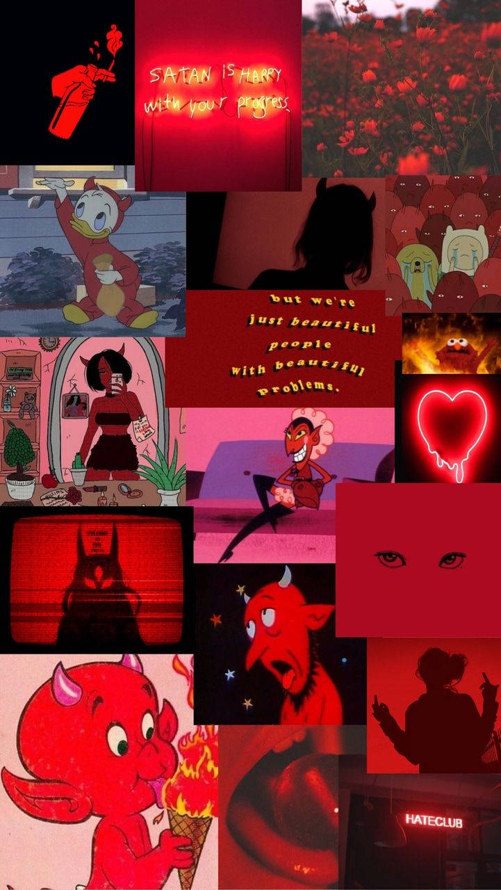 Animated Demon Red Aesthetic Iphone Wallpaper