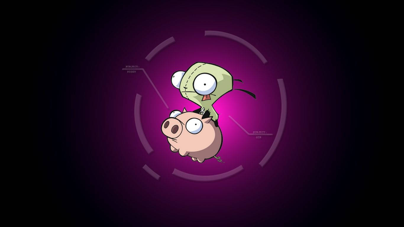 Animated Invader Zim With Pig Wallpaper