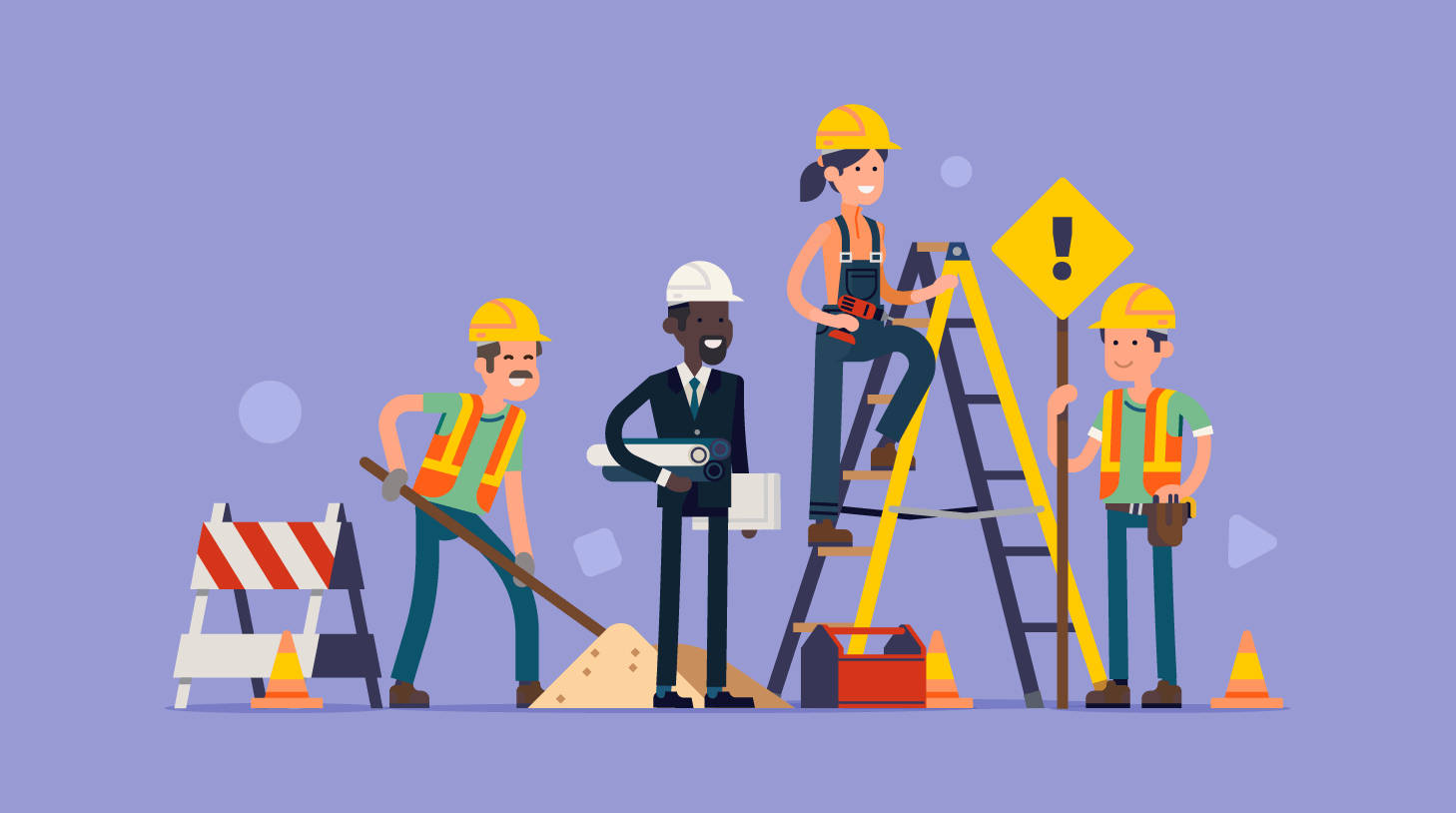 Animated Picture Of Construction Workers Wallpaper