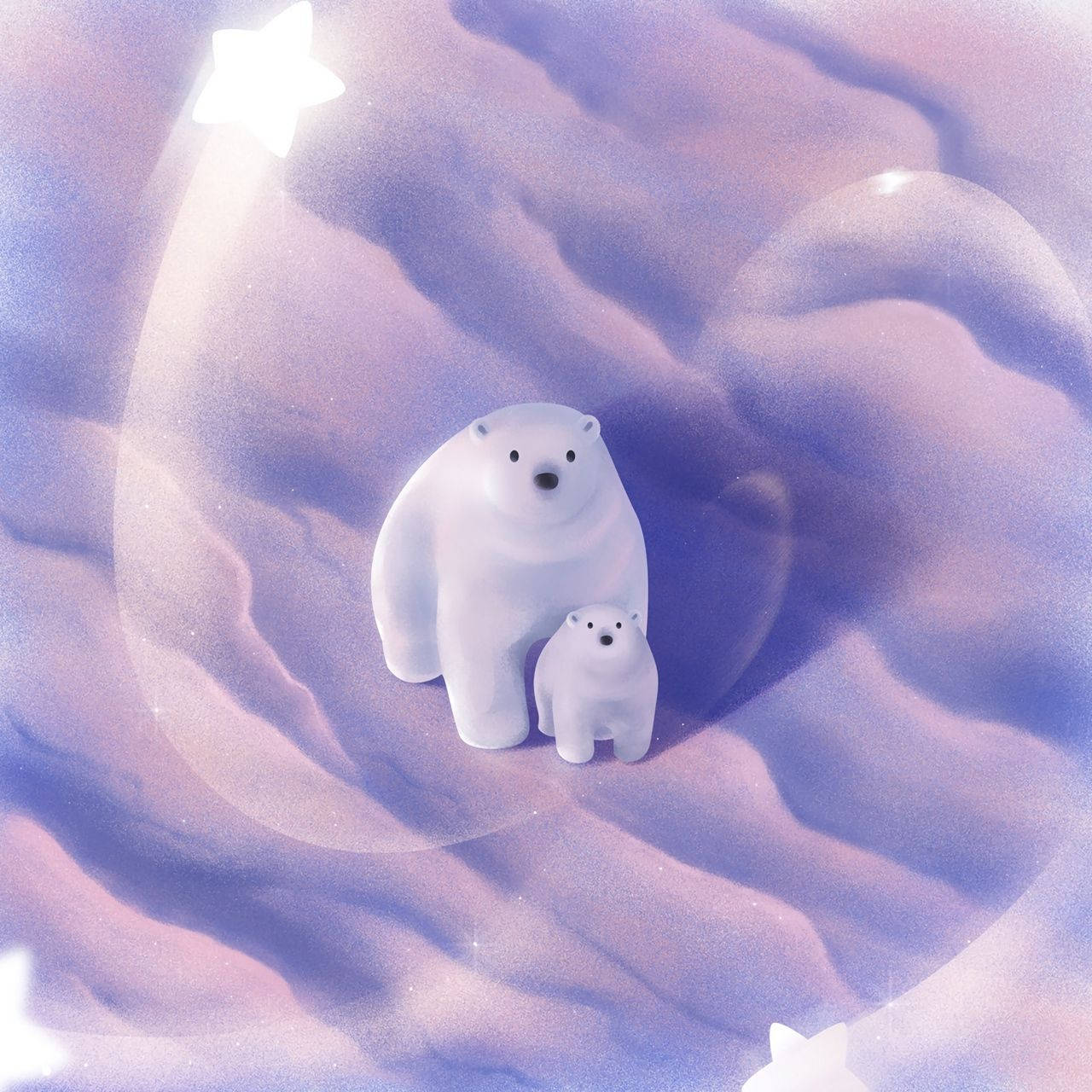 Animated White Polar Bears Wallpaper