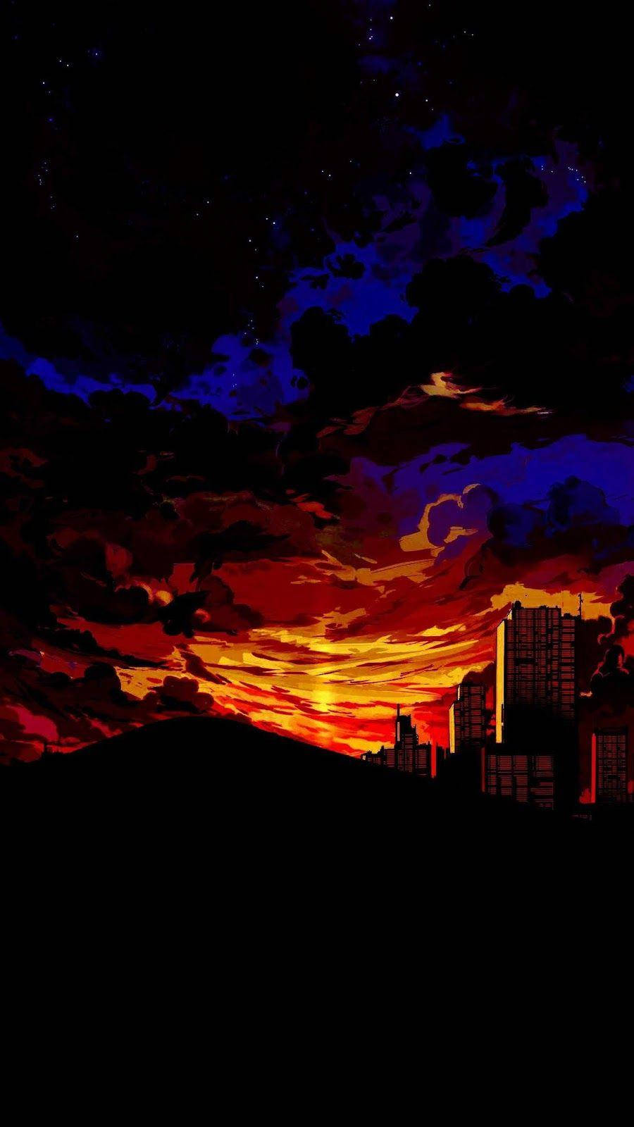 Anime Aesthetic Sunset To Dusk Wallpaper