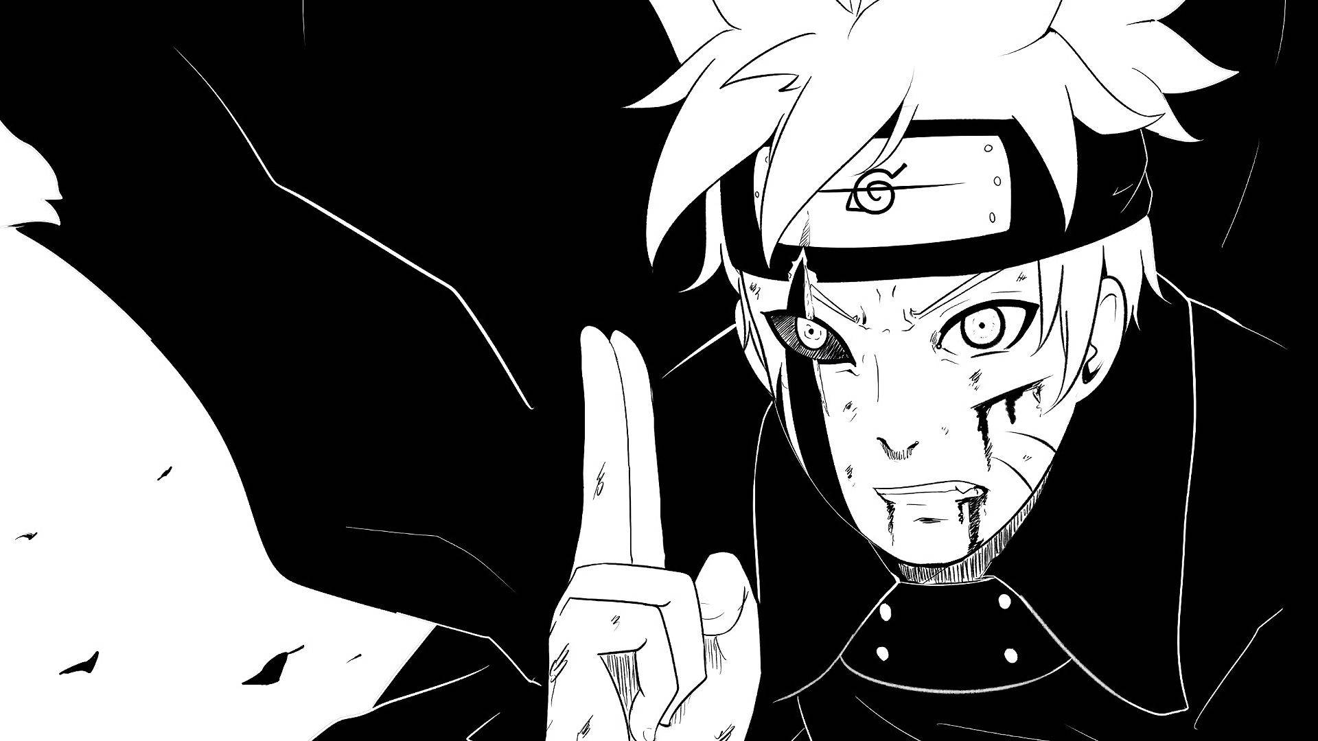 Anime Art Black And White Adult Boruto Wallpaper