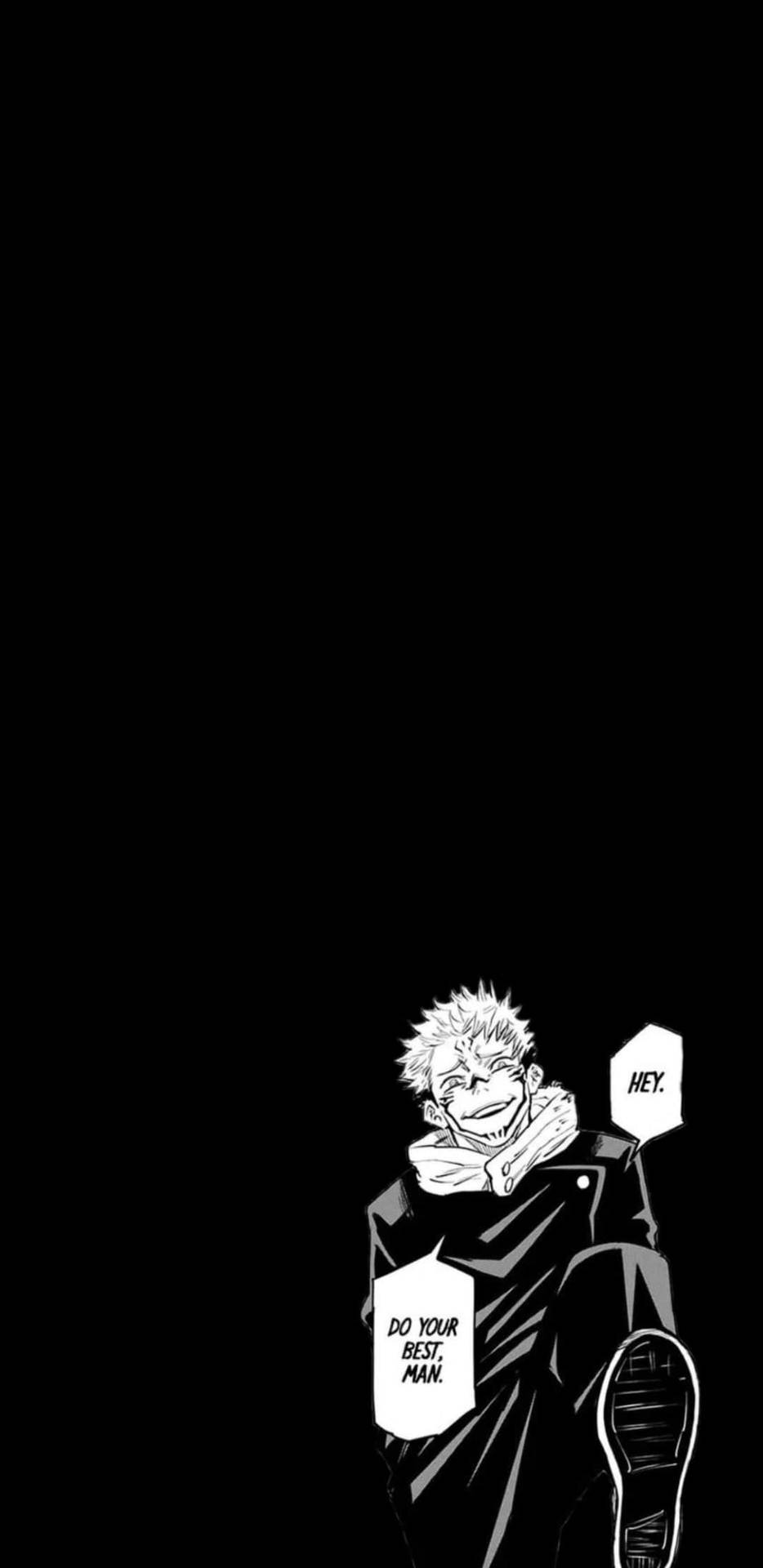 Anime Art Black And White Sukuna Yuji Motivational Phone Wallpaper