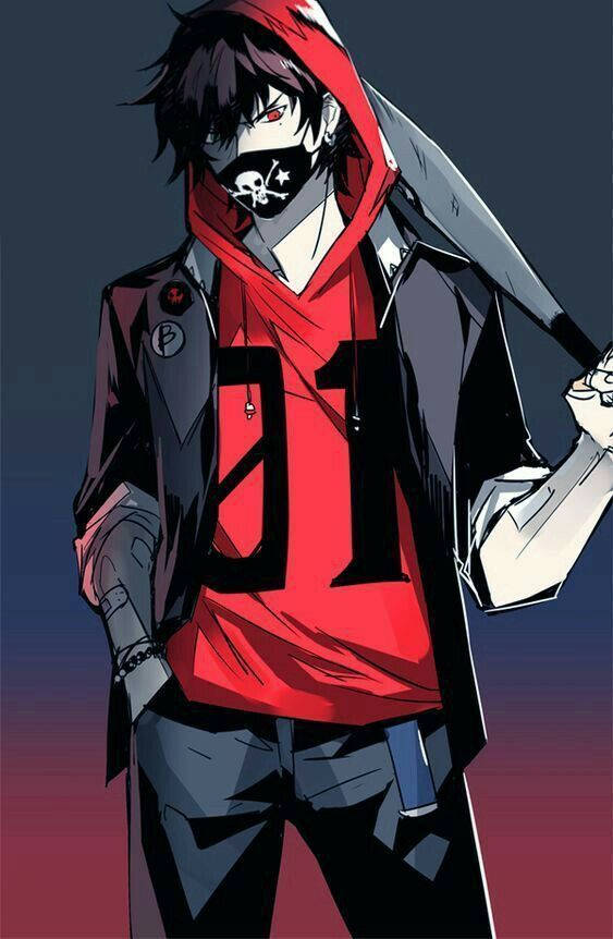 Anime Bad Boy With Baton Wallpaper