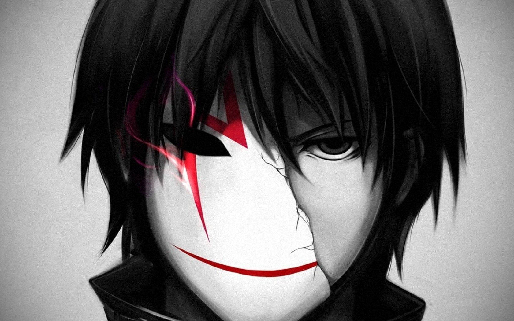 Anime Boy Dark Broken Mask Wallpaper