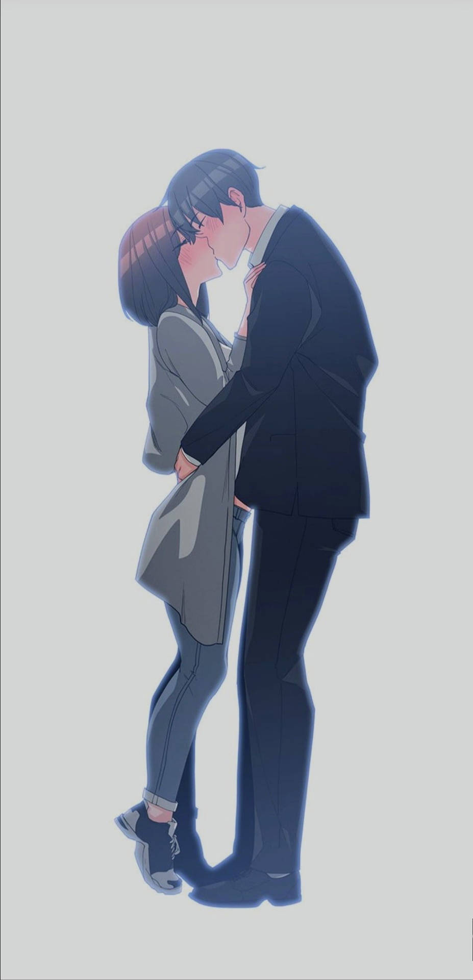 Download free Anime Couple Kiss On White Background Wallpaper -  MrWallpaper.com