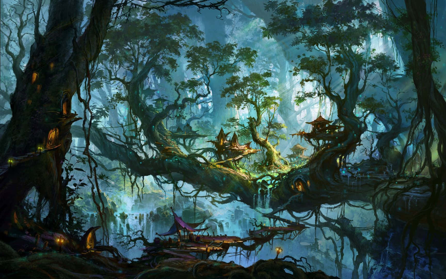 Anime Enchanted Forest Wallpaper