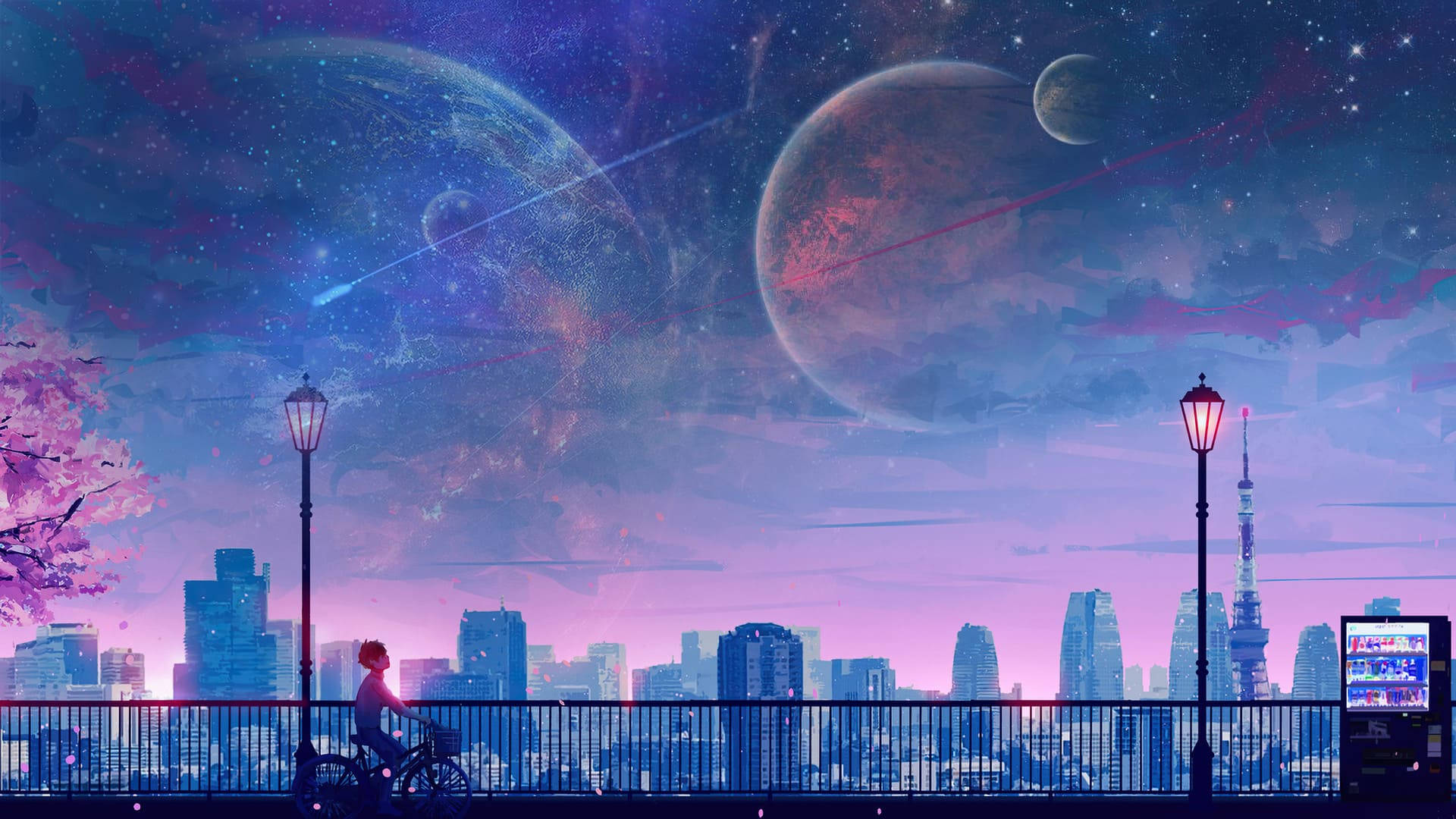 Download free Anime Galaxy Sky Vibe Wallpaper - MrWallpaper.com