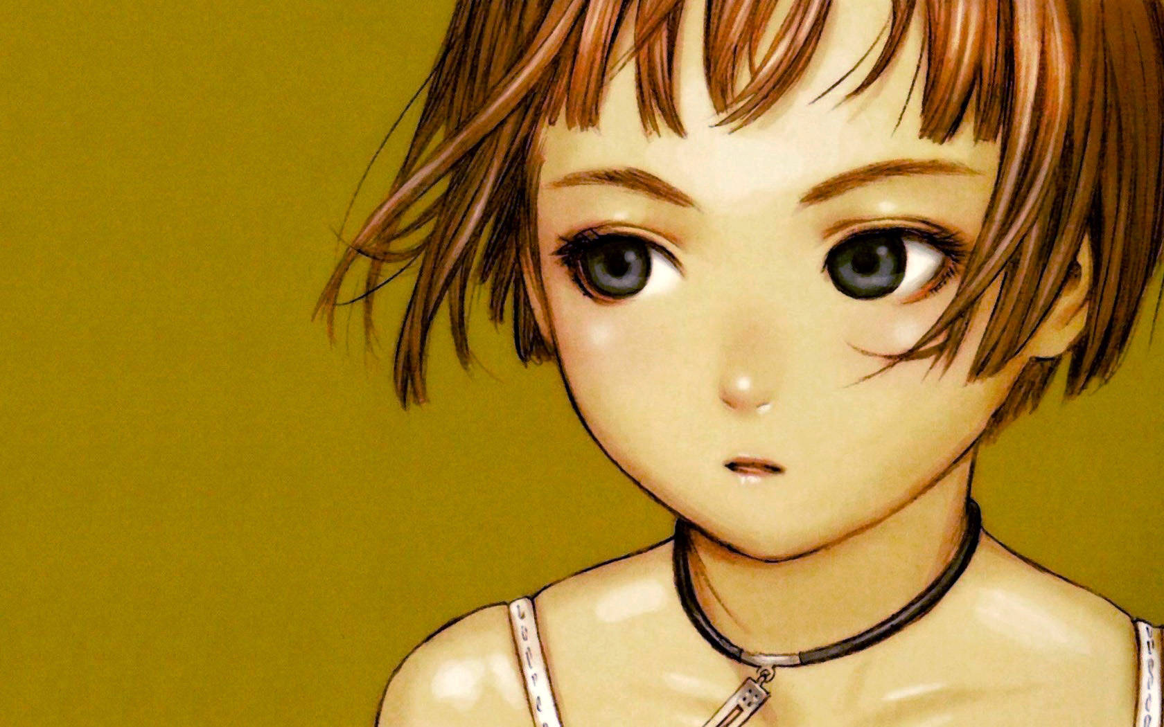 Anime Girl In Plain Color Wallpaper