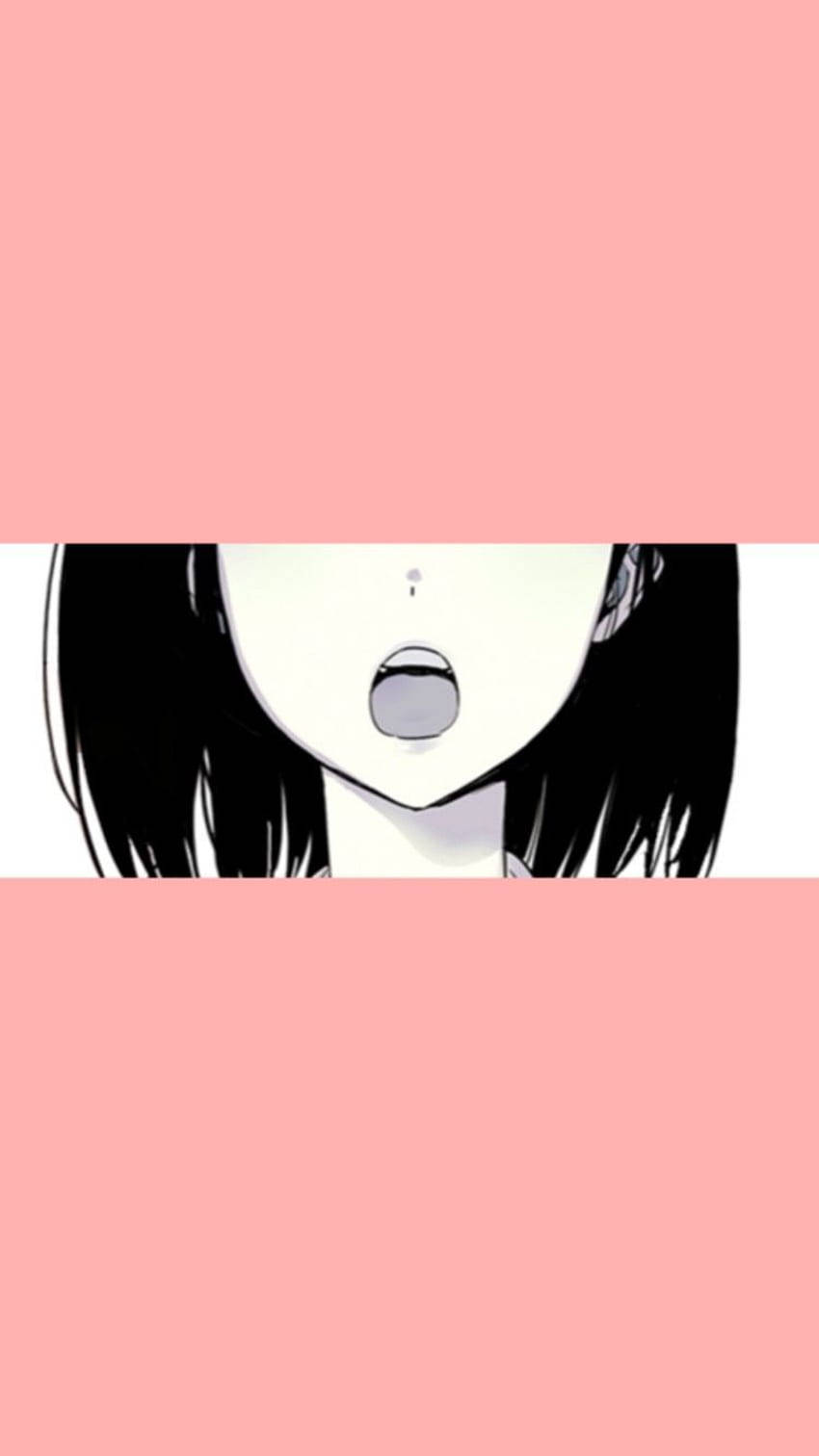 Anime Girl's Mouth Pfp Aesthetic Wallpaper