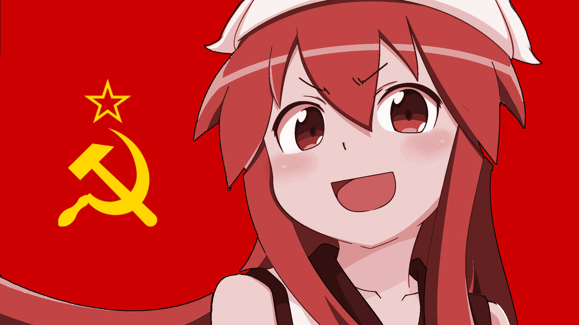 Download free Anime Girl With Soviet Union Flag Wallpaper - MrWallpaper.com