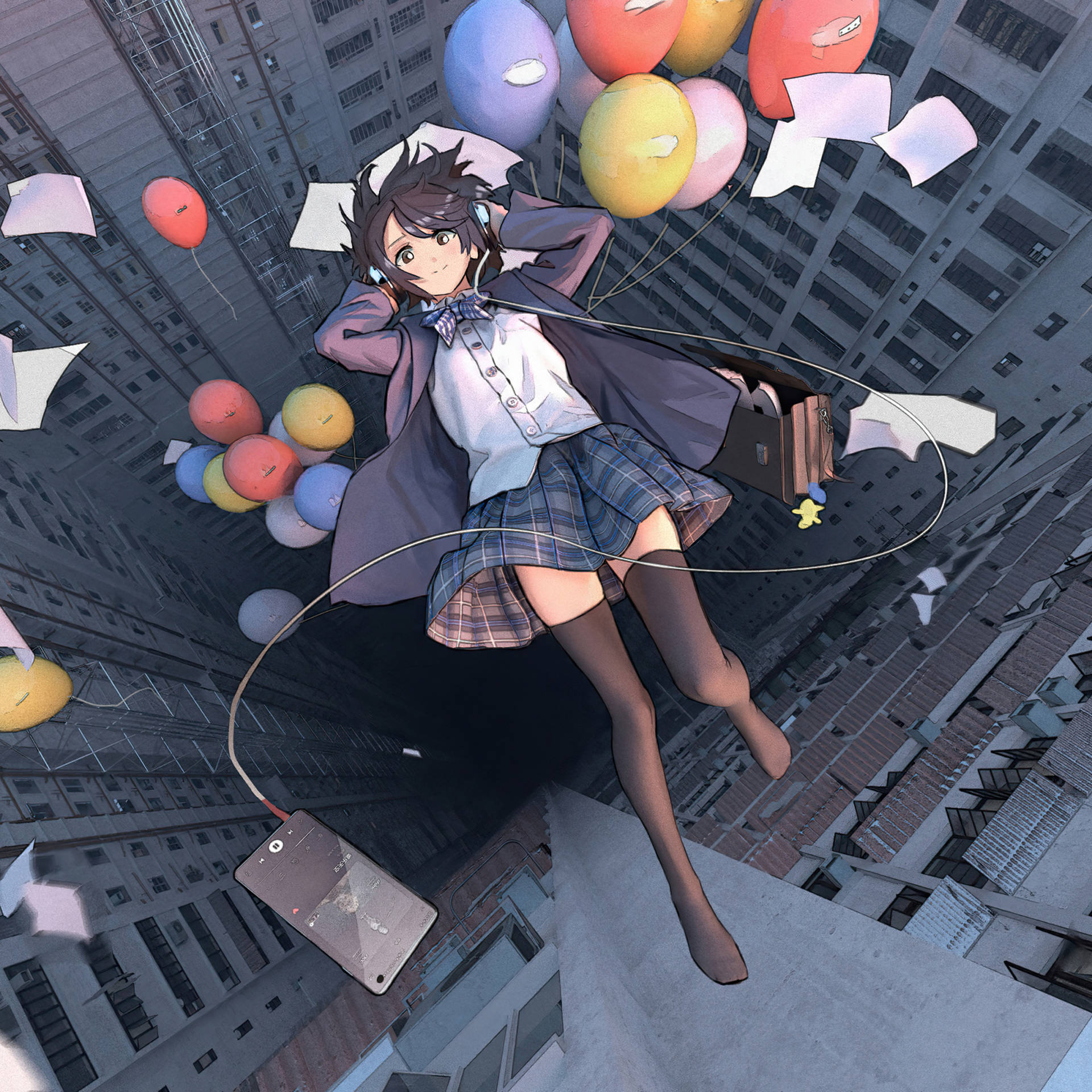 Download free Anime Ipad Falling Girl With Balloons Wallpaper -  MrWallpaper.com