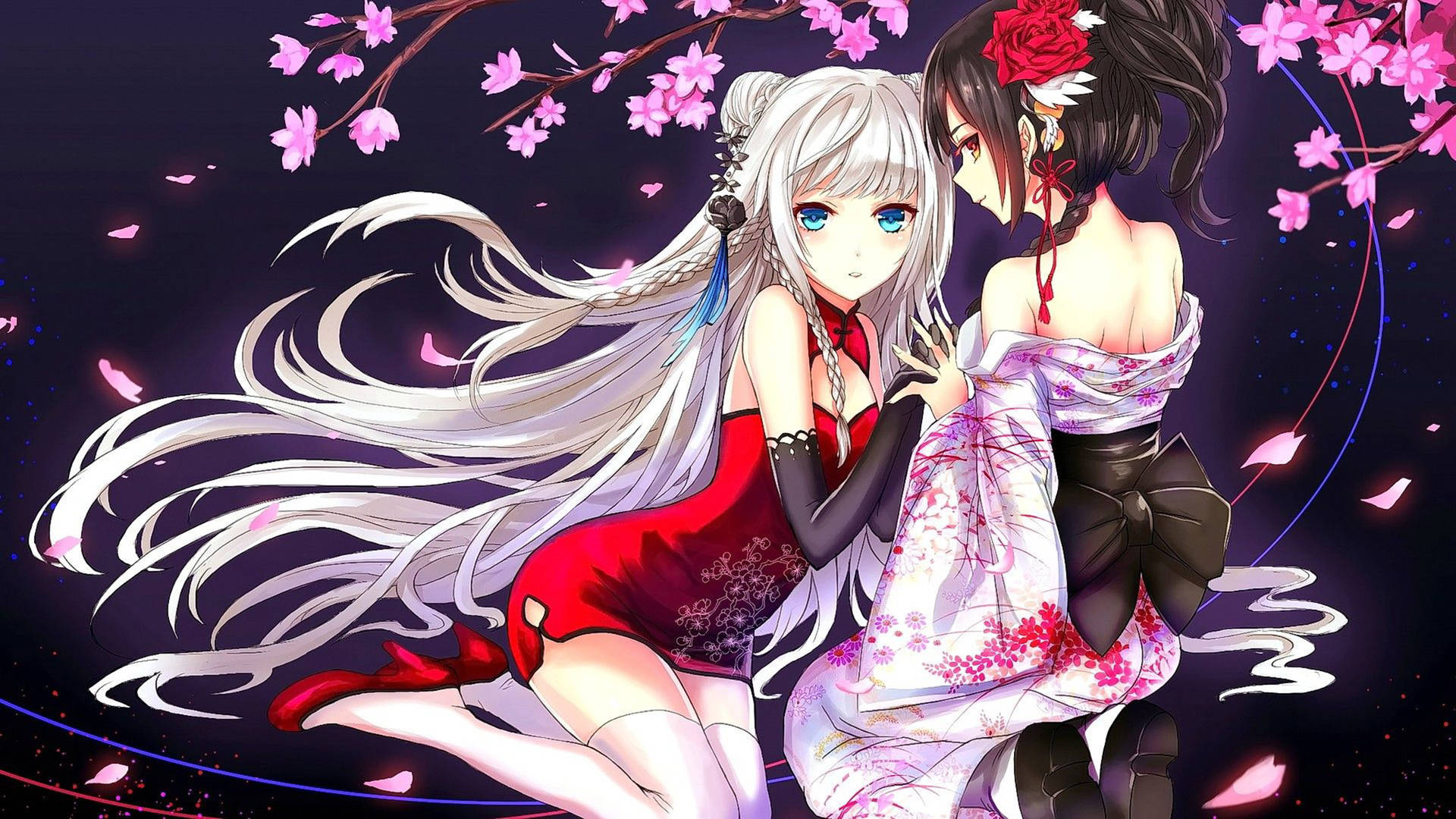 Download free Anime Lesbian Cherry Blossoms Wallpaper - MrWallpaper.com