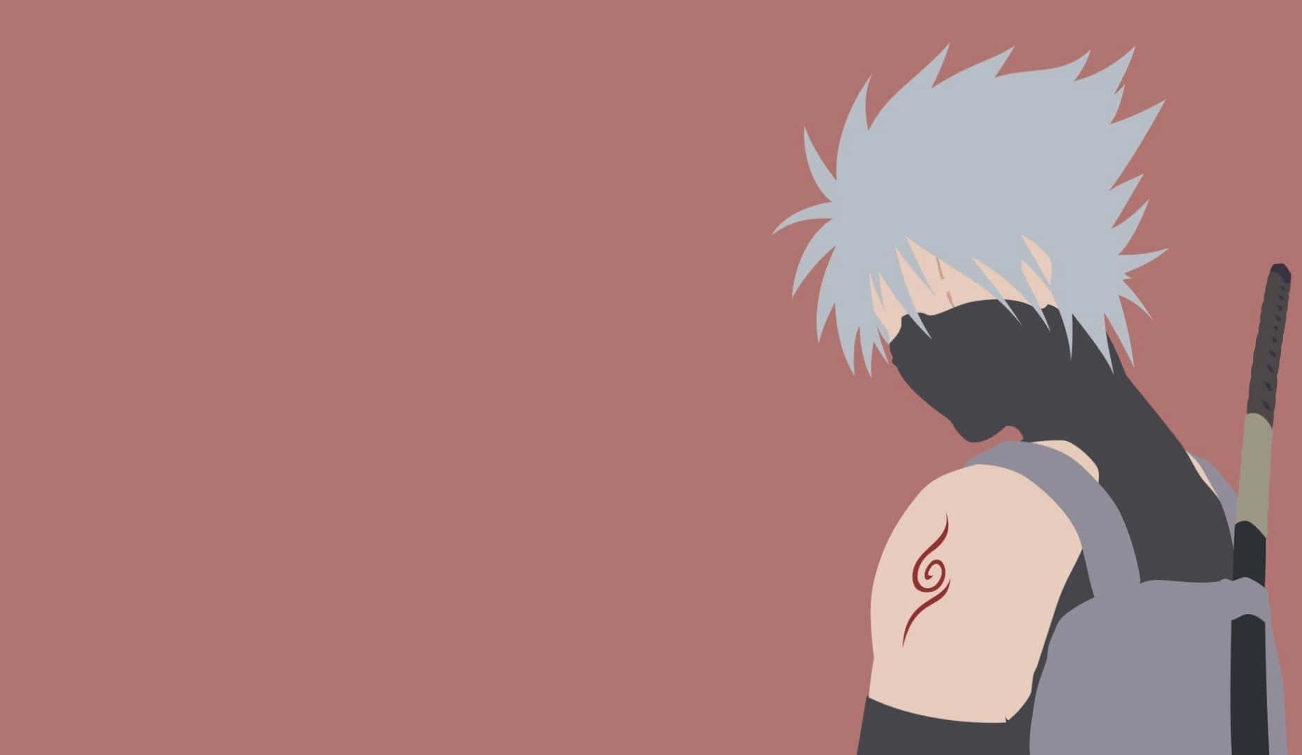 Anime Minimalist Hatake Kakashi Without Forehead Protector Wallpaper