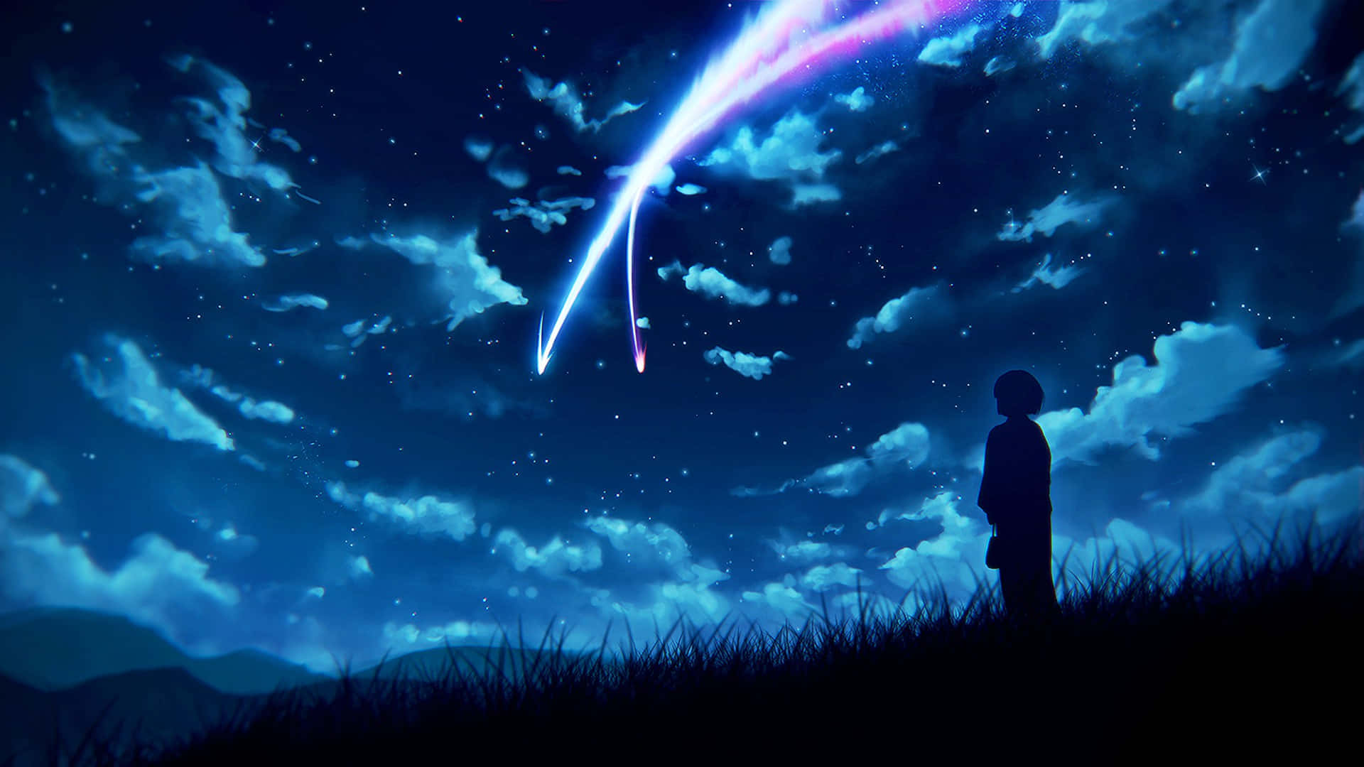 Download free Anime Sky Shooting Stars Wallpaper - MrWallpaper.com