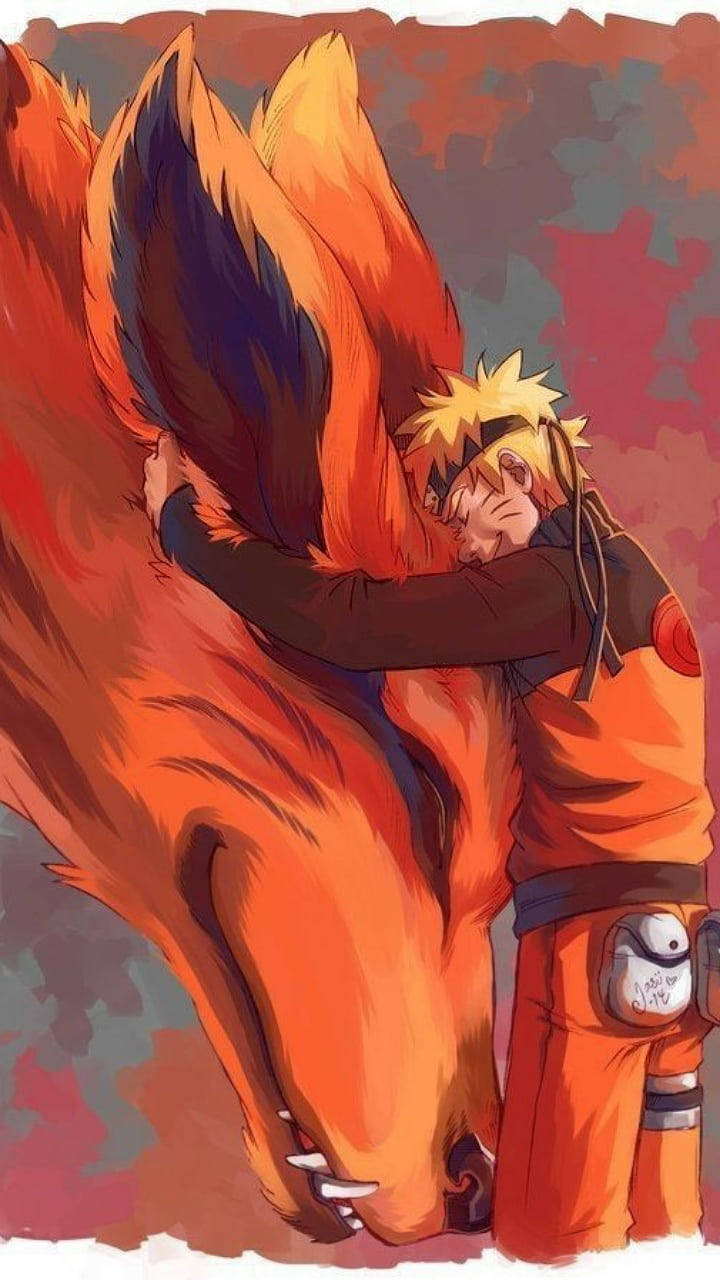 Anime Uzumaki Hugging Naruto Kurama Wallpaper