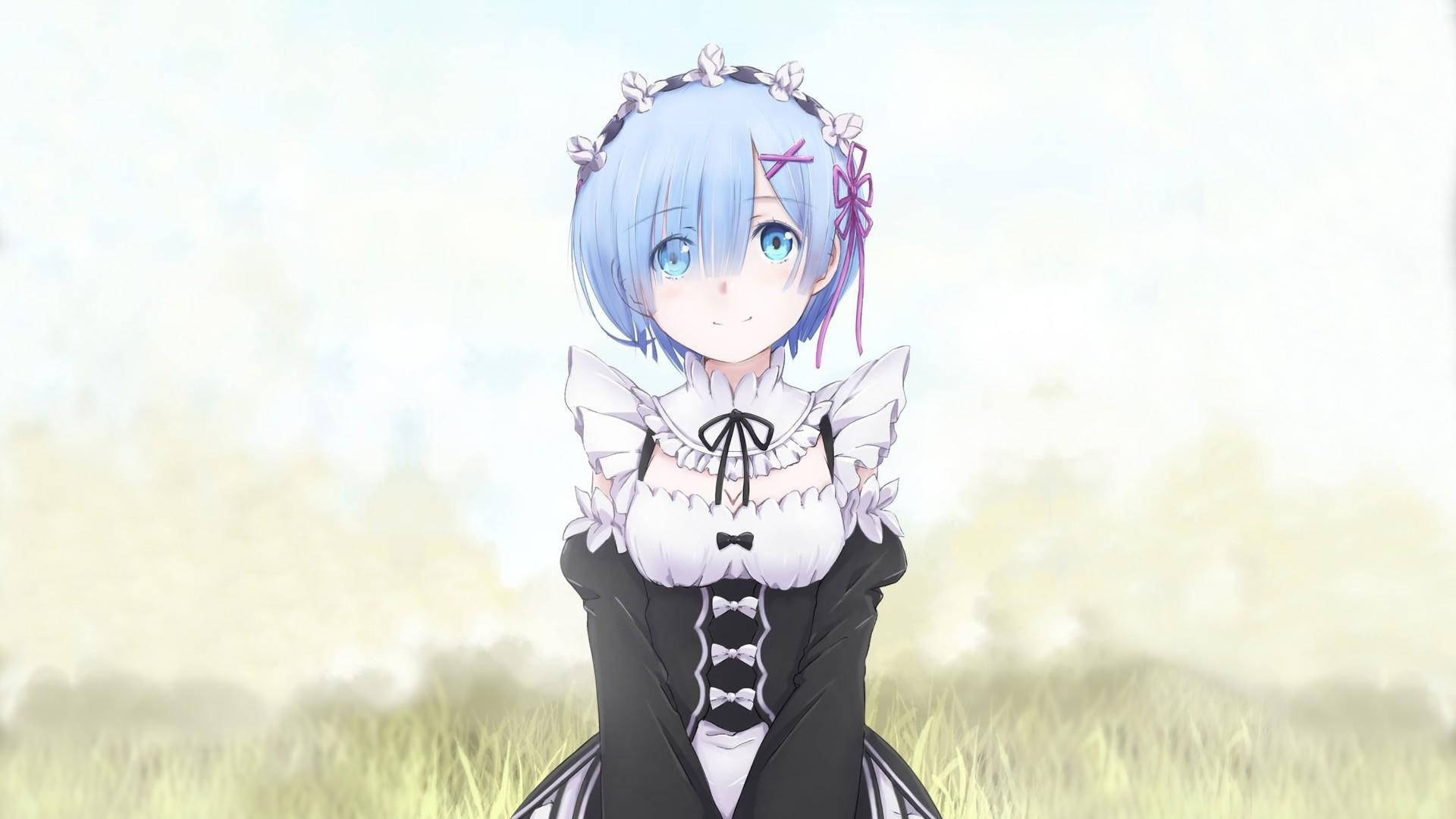 Download free Anime Waifu Re Zero Rem Maid Outfit Wallpaper -  MrWallpaper.com