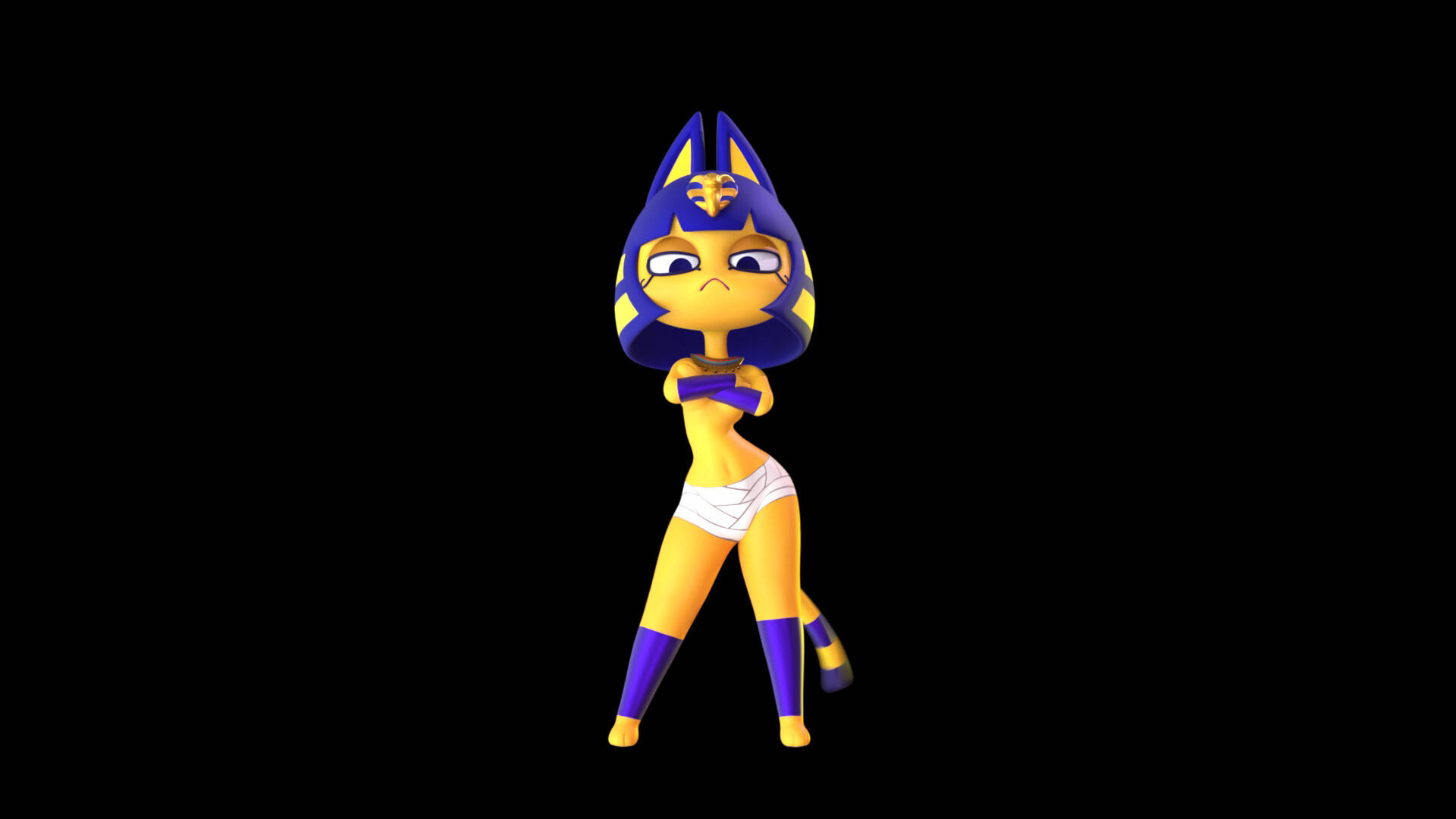 Ankha Animal Crossing With No Shirt Wallpaper