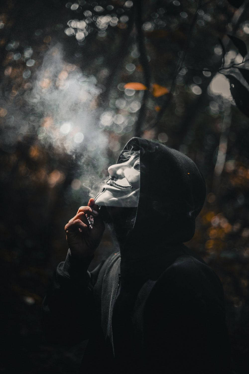 Anonymous Boy Smoke Wallpaper