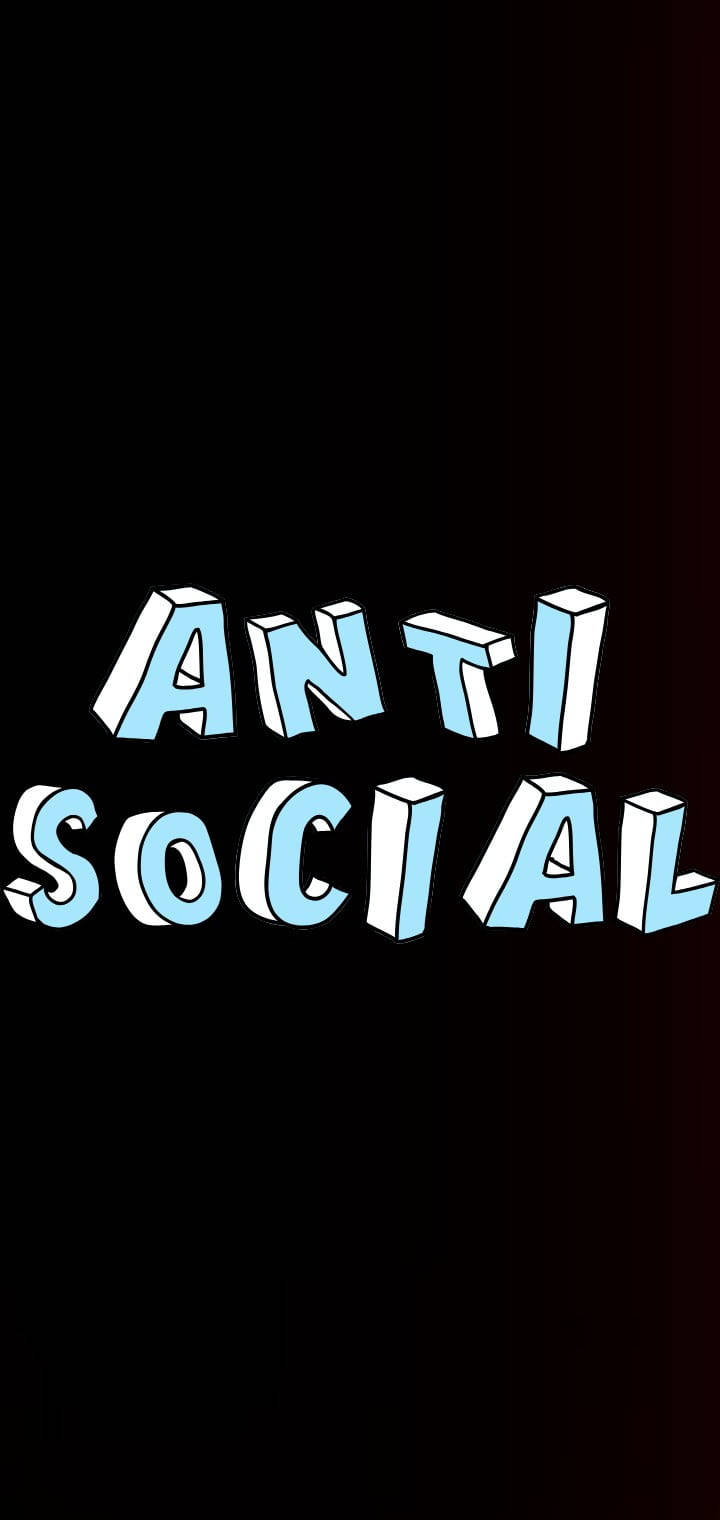 Anti Social Fun Blue Text Wallpaper