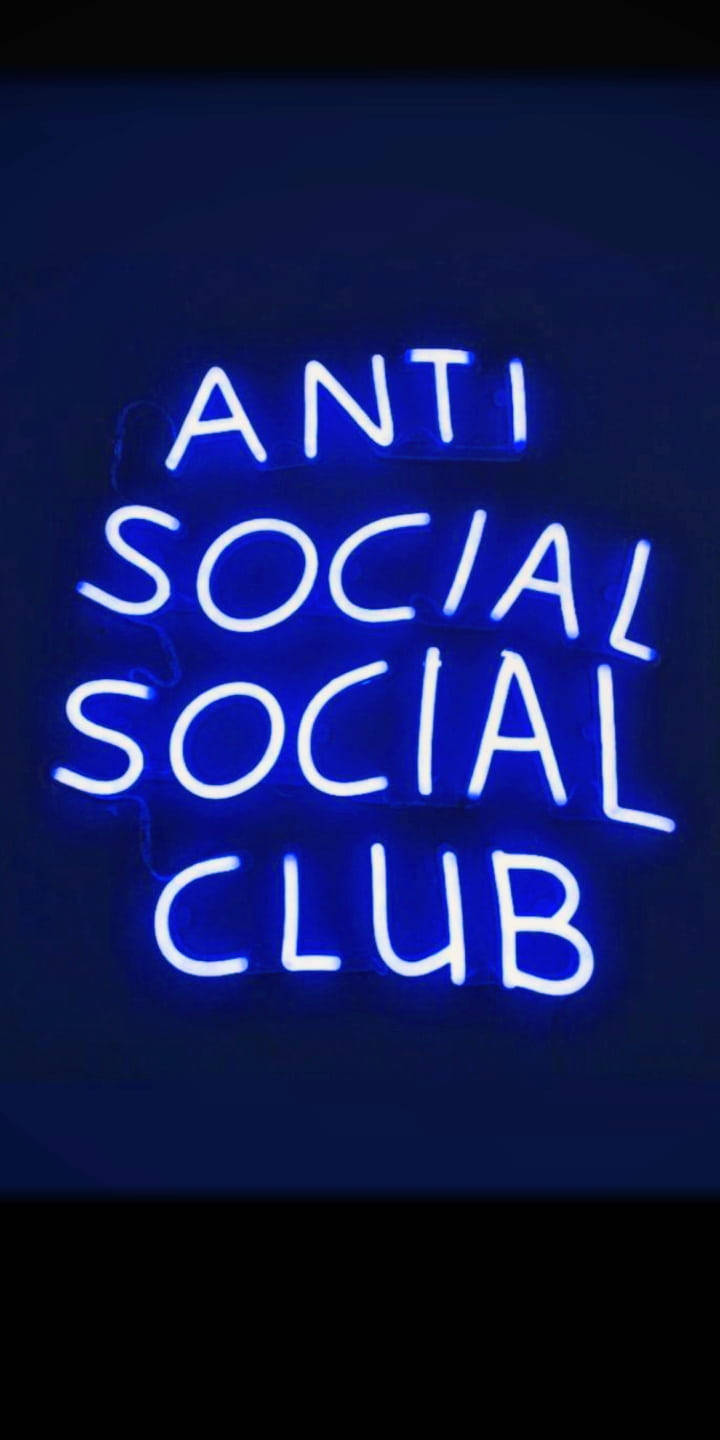 Anti Social Social Club Blue Neon Wallpaper