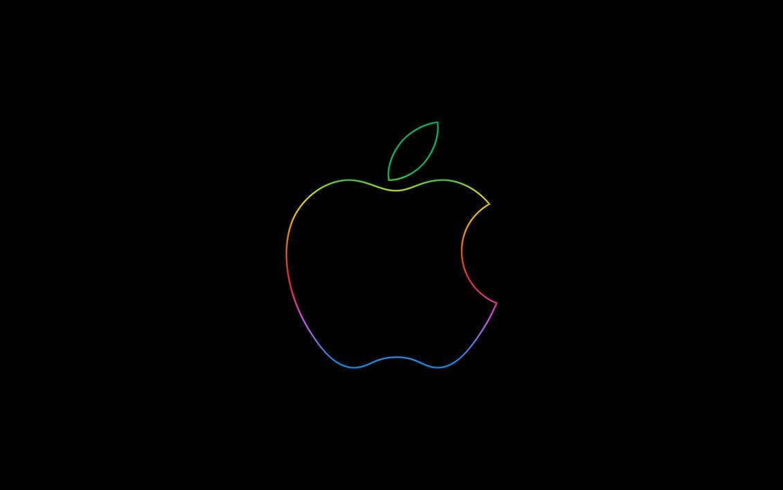 Apple Logo 4k Lighted Rainbow Wallpaper