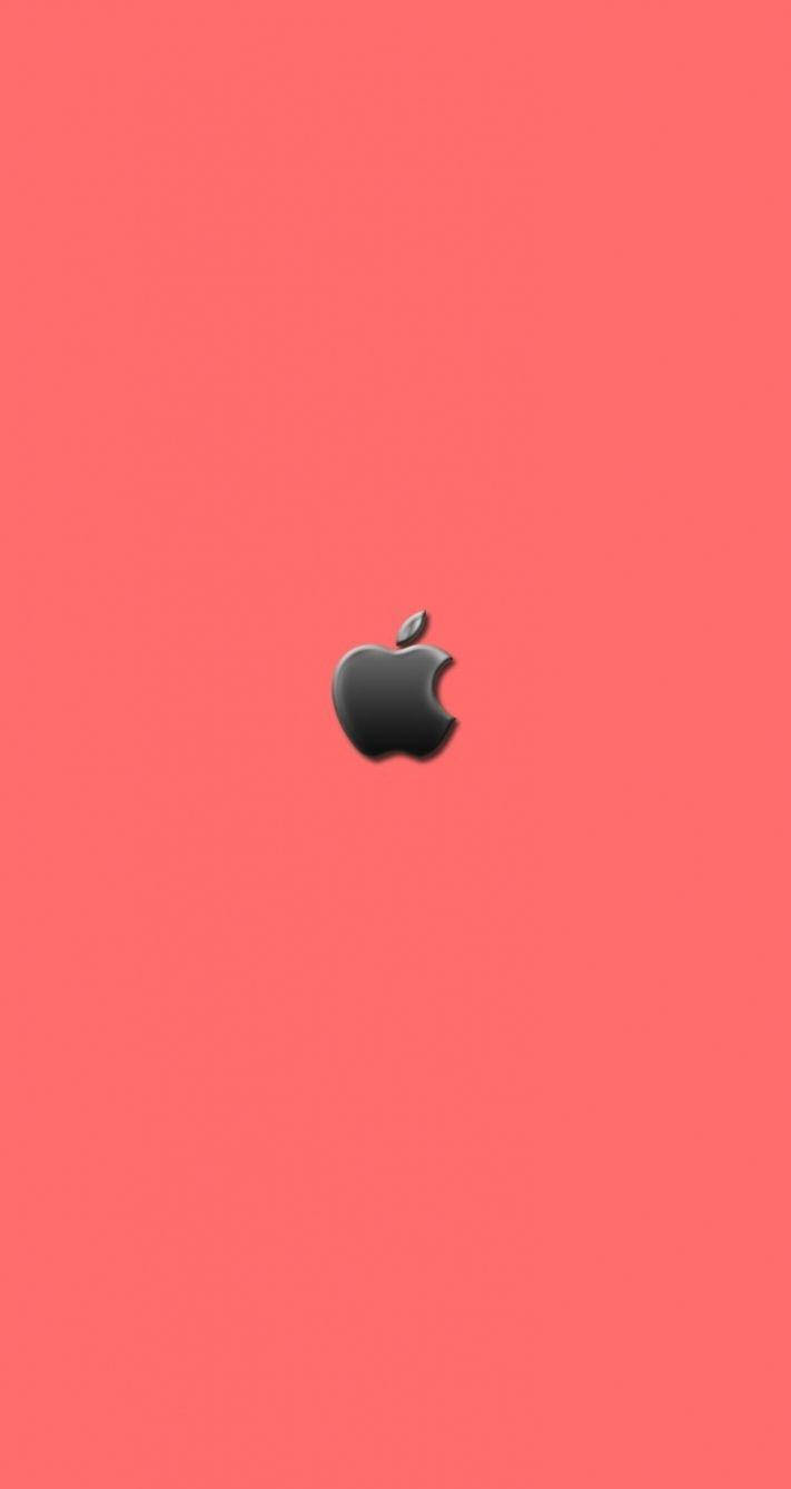 Apple Logo Over Pink Backdrop Ios 7 Wallpaper