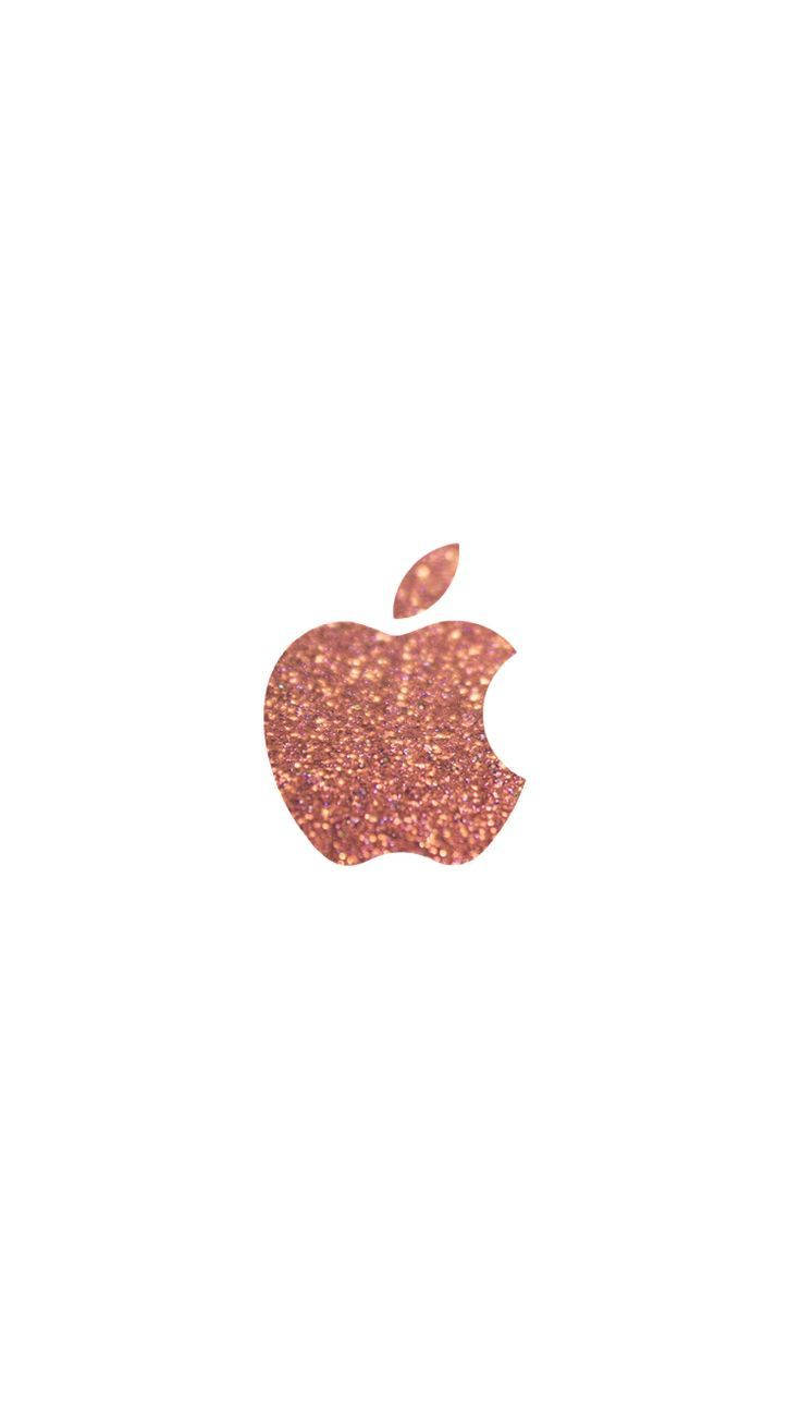 Apple Logo Pink Sparkle Iphone Wallpaper