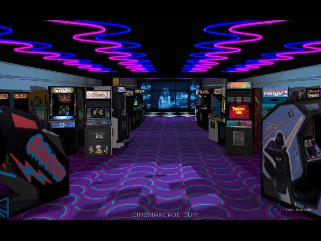 Arcade With Purple Design Wallpaper