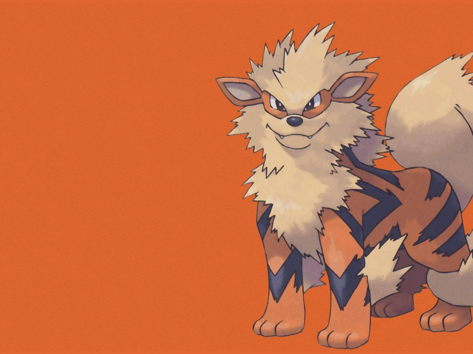 Arcanine Plain Orange Background Wallpaper