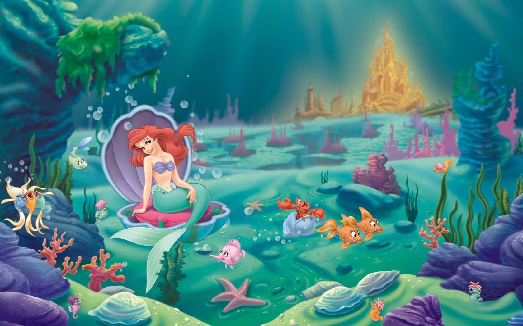 Ariel Against Atlantica From The Little Mermaid Wallpaper