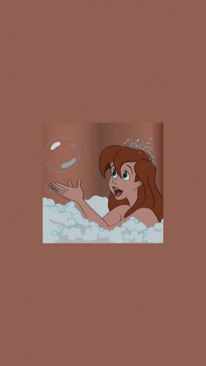 Ariel Bathing Aesthetic Cartoon Disney Wallpaper