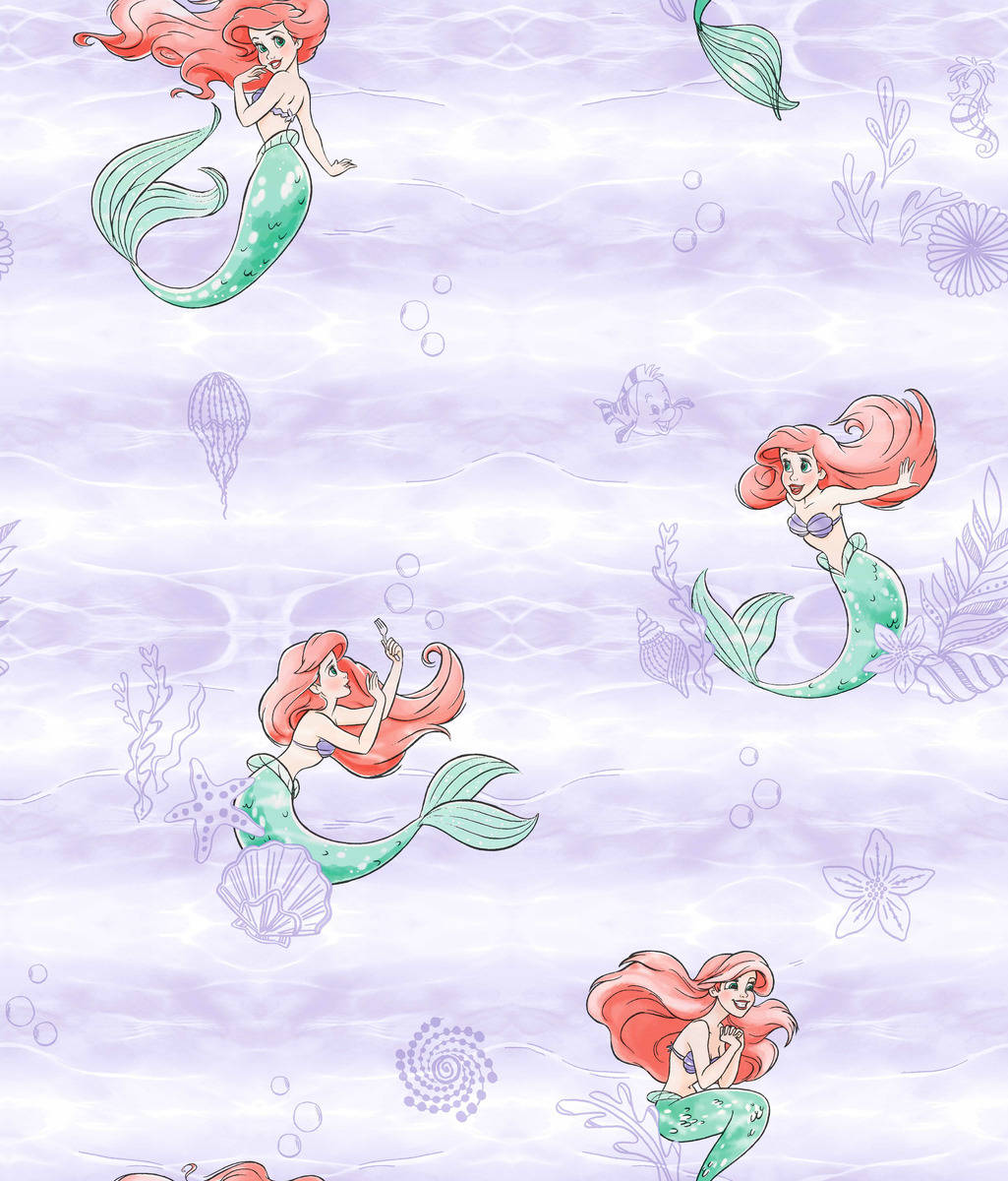 Ariel Mermaid Pattern Wallpaper