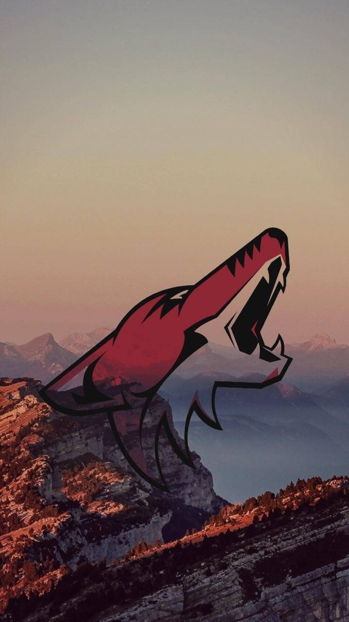 Arizona Coyotes Logo On Mountain Wallpaper