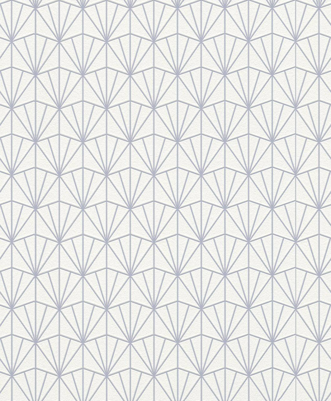 Art Deco White Pattern Wallpaper