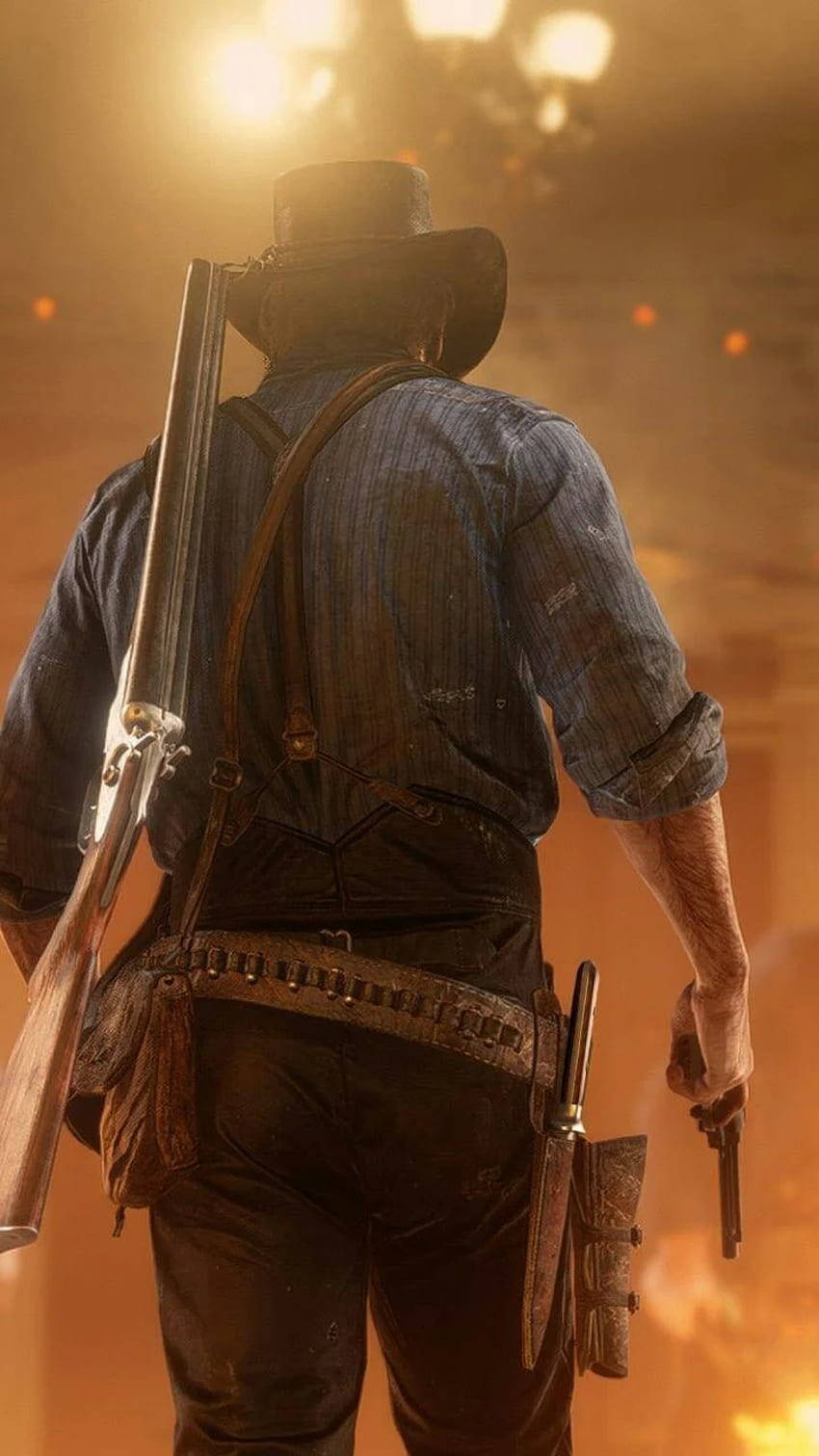 Arthur And City Red Dead Redemption Ii Phone Wallpaper