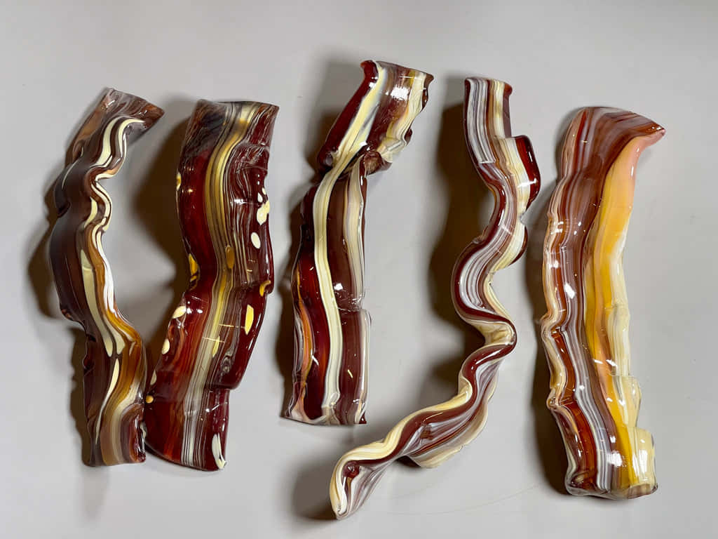 Artistic Bacon Strips Glass Sculpture Wallpaper