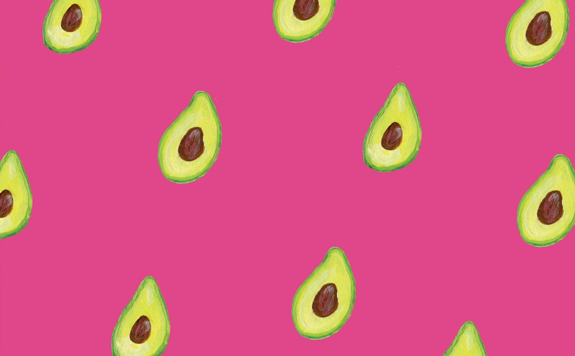 Artistic Pink Avocado Digital Painting Wallpaper