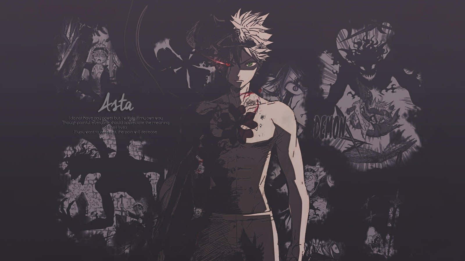 Asta Black Clover 4k Dark Anime Quote Poster Wallpaper