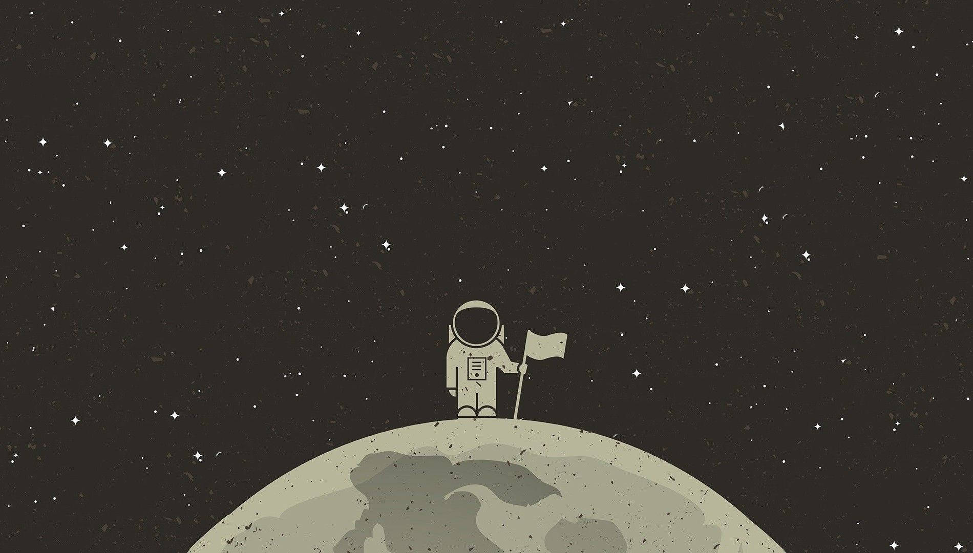 Astronaut Aesthetic On Moon Wallpaper