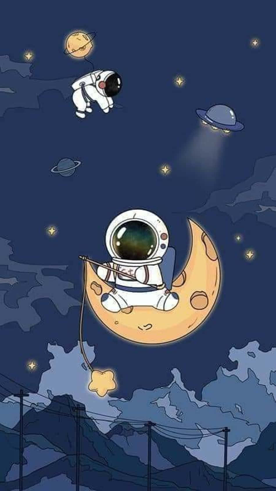 Astronaut Dreaming Of The Possibilities Of The Universe On Their Iphone Wallpaper