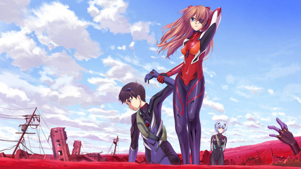 Asuka And Shinji From Evangelion 4k Wallpaper