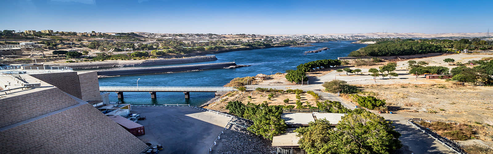 Aswan High Dam Greenery Wallpaper